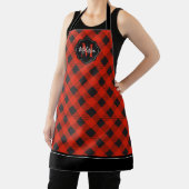Tablier Apron de plongée de Buffle Noir Rouge Monogram (Insitu)
