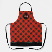 Tablier Apron de plongée de Buffle Noir Rouge Monogram (Recto)