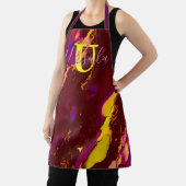 Tablier Apron d'encre d'alcool violet sauvage et de Fuscia (Insitu)