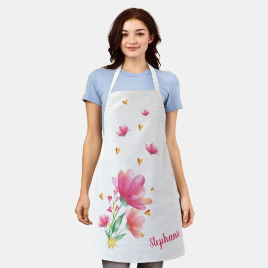 Tablier Apron des coeurs et des fleurs (Porté)