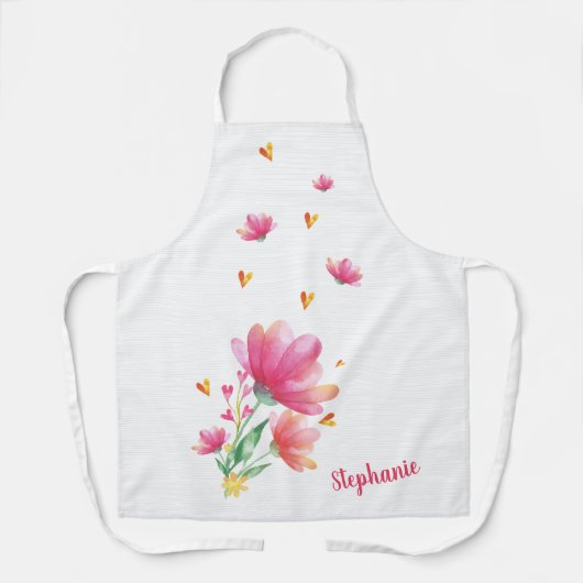 Tablier Apron des coeurs et des fleurs (Recto)