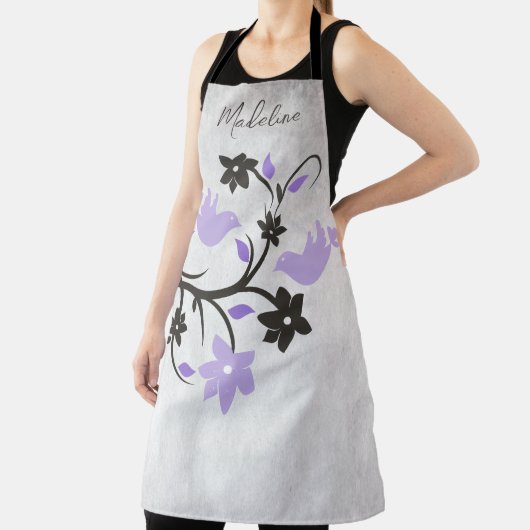 Tablier Apron des Lovebirds violets (Insitu)