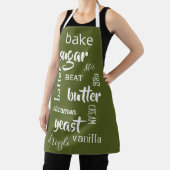 Tablier Apron des mots de cuisson vert olive (Insitu)