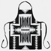 Tablier Apron d'impression tout-en-un noir et gris Navajo (Recto)