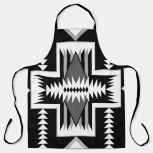 Tablier Apron d'impression tout-en-un noir et gris Navajo
