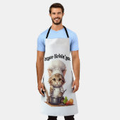 Tablier Apron Drôle Pour Amoureux de les chats Doigt Licki (Porté)