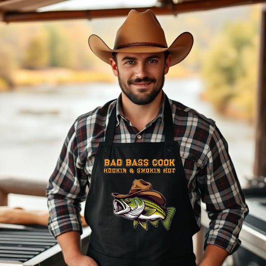 Tablier Apron drôle pour lui Poisson avec un Casquette Cow