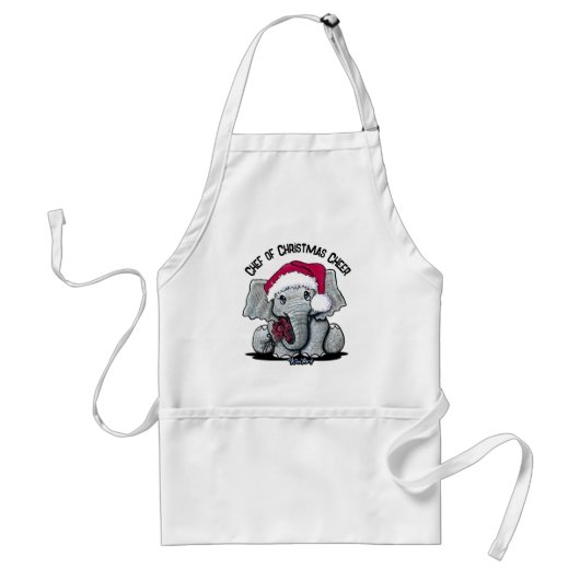 Tablier Apron éléphant de Noël Père Noël (Devant)