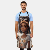 Tablier Apron féminin afro-américain personnalisé (Porté)