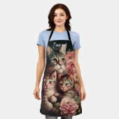 Tablier Apron femme Amoureux des chats mignonne pour la fê (Porté)