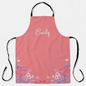 Tablier Apron floral rose personnalisé (Recto)