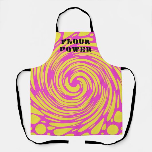 Tablier Apron jaune rose psychédélique de puissance de la  (Recto)