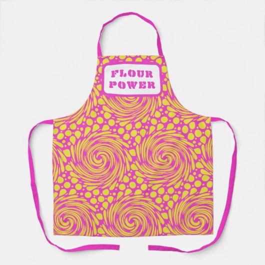 Tablier Apron jaune rose psychédélique de puissance de la  (Recto)