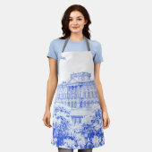 Tablier Apron - "Le terrain de Pemberley" (Bleu) (Porté)