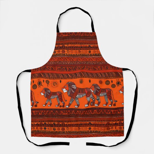 Tablier Apron Lions africain élégant contemporain (Recto)