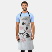 Tablier Apron Lovebirds rose (Porté)