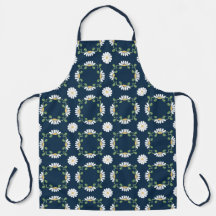 Apron marine et marguerite blanche