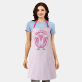 Tablier Apron Mimosa Champagne Rose (Porté)