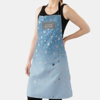 apron monogramme bleu argent étoiles esthéticienne