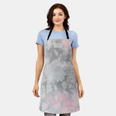 Tablier apron monogramme floral argenté subtil (Porté)
