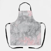 Tablier apron monogramme floral argenté subtil (Recto)