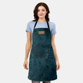 Tablier apron monogramme vert profond (Porté)