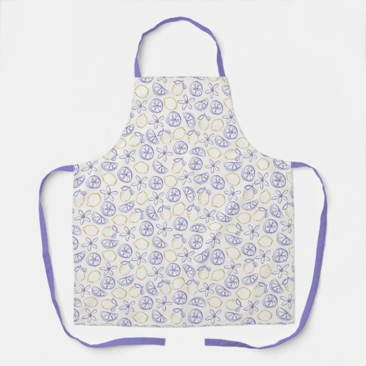 Tablier Apron Motif de gribouillis citron (Recto)