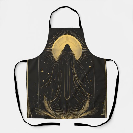 Tablier Apron mystique Noir et Or (Recto)