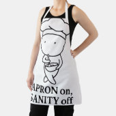 Tablier “Apron On Sanity Off” Funny Minimalist Chef Carto (Insitu)