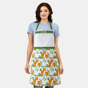 Tablier Apron oranges botaniques monogrammes