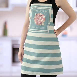 Tablier Apron personnalisable nom de ville chef cuisine