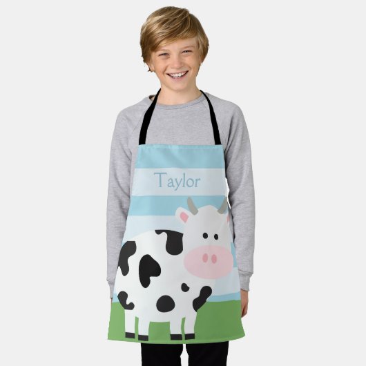 Tablier Apron Personnalisé Barnyard Cow Kids (Porté)