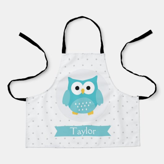 Tablier Apron Personnalisé Cute Owl Kids (Recto)