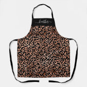Tablier Apron Poster de animal Léopard Noir Chic Monogram (Recto)