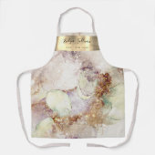 Tablier apron professionnel de beauté aquarelle et feuille (Recto)