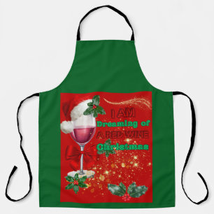 Tablier Apron rêve d'un Noël de vin rouge