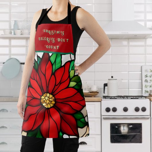 Tablier Apron unique Poinsettia en verre de Faux
