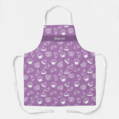 Tablier Apron Violet Avec Nom Personnalisé | Cadeau pour u (Recto)