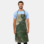 Tablier Apron White Garden Flowers Apron for Women   (Porté)