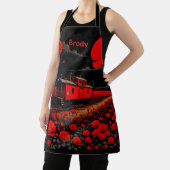 Tablier Apron with Train Box Car and Roses (Insitu)