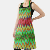 Tablier Apron with vibrant, geometric diamond patterns  (Insitu)