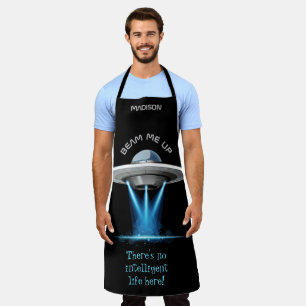 Tablier Aprons de vaisseau spatial UFO Nom et texte person