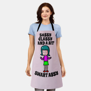 TABLIER APRONS RÉTRO SASSY CLASSY SMART ASSY WIFE OU MOM