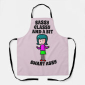 TABLIER APRONS RÉTRO SASSY CLASSY SMART ASSY WIFE OU MOM (Recto)