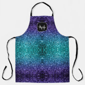 Tablier Aqua blue Ombre fausse parties scintillant scintil (Recto)