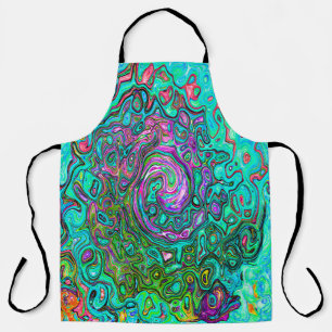 Tablier Aqua Marine Groovy Abstrait Rétro Tourbillon Liqui