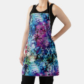 Tablier Aquarelle Abstraite moderne teinture à carreaux bl (Insitu)