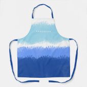 Tablier Aquarelle Abstraite moderne tons bleus Nom personn (Recto)