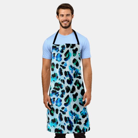 Tablier Aquarelle Abstraite Motif de peau léopard (Porté)