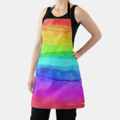 Tablier Aquarelle Abstraite Peint Rayures arc-en-ciel (Insitu)